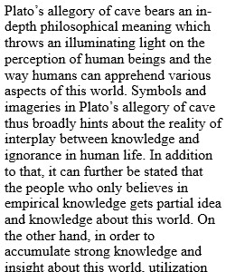 Plato’s Allegory of Cave and Plato's Apology
